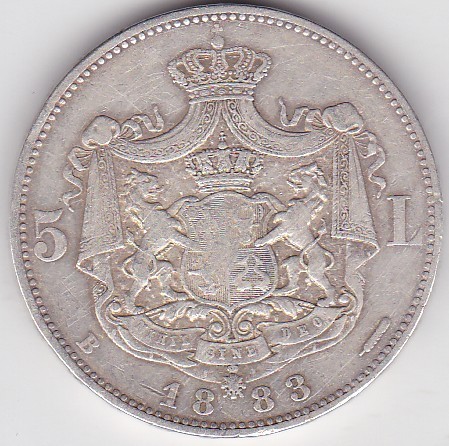 ROMANIA 5 LEI 1883
