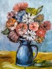Tablou &ndash; Cană cu flori &ndash; pictură &icirc;n ulei, Realism