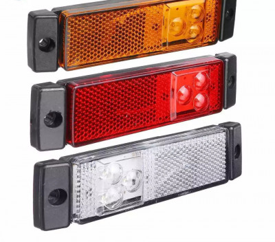 Lampa laterala 12v-24V , 3 led , lumina rosie foto