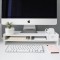 Suport monitor laptop alb din ABS, 49 x 10 x 20,4 cm, cu 5 compartimente