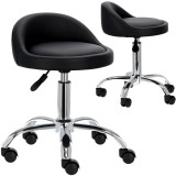 Scaun cosmetic de coafură cu spătar negru scaun pivotant SPA mobil hocker