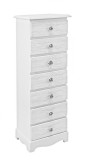 Cumpara ieftin Comoda 7 sertare din lemn alb cu patina gri Blanc 29 cm x 23 cm x 89 h