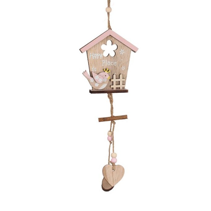 Casuta decorativa din lemn, Suspendabila, 38 cm, ATU-088452