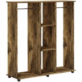 HOMCOM Dulap cu 5 Rafturi și 6 Roți, PAL, 120x40x128 cm, Lemn de tigru | Aosom Romania