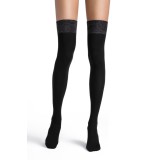Șosete lungi peste genunchi din microfibră și lurex, Conte Trendy 180 Den, Negru, 36-39 (23-25)