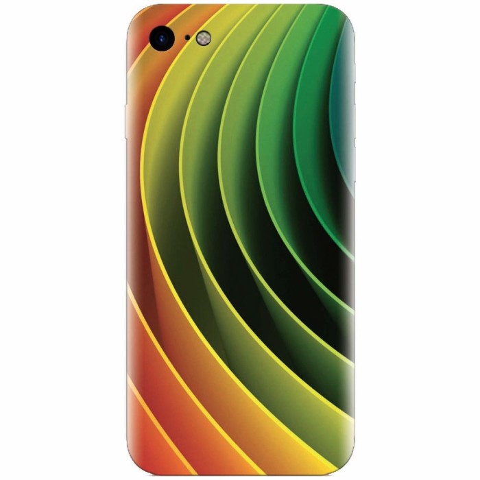 Husa silicon pentru Apple Iphone 5c, 3D Multicolor Abstract Lines