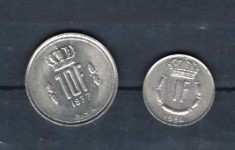 LUXEMBURG 1977/84 - 1, 10 FRANCS. LOT 2 MONEDE, VF