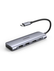 DOCKING Station Ugreen, &quot;CM195&quot; conectare PC USB Type-C, USB 3.0 x 2|HDMI x 1/4K/30Hz|Card reader x 1|USB Type C x 1 PD 100W, aluminiu, gri &quot;70411&quot; (t