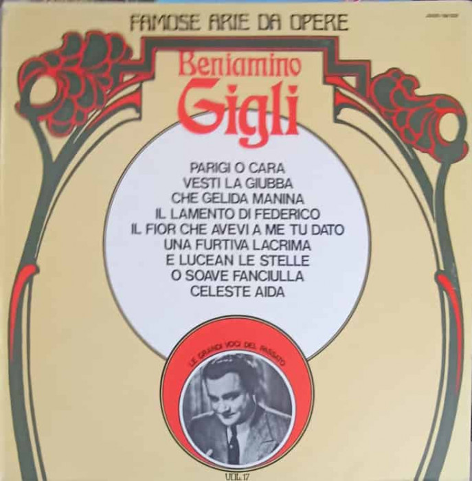 Disc vinil, LP. Famose Arie Da Opere-BENIAMINO GIGLI