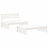 Set mobilier relaxare gradina, 2 piese, alb, lemn masiv de pin