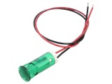 Lampă LED verde plată &Oslash;10mm APEM QS103XXG24 cu cabluri 200mm
