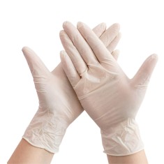 ManusI Latex Marimea M, 100 Buc/Cutie, Manusi Usor Pudrate, Culoare Alba, Manusi Curatenie, Manusi de Protectie, Manusi M, Manusi Unica Folosinta, Man foto