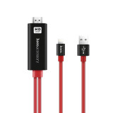 Cumpara ieftin Cablu Lightning la HDMI UA4 Hoco 2m Negru-Rosu