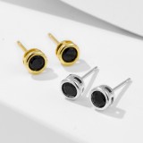 Cumpara ieftin Cercei din Argint 925 Placati cu Aur Galben E i Zirconiu Negru , , zMidnight Elegance,