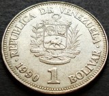 Moneda exotica 1 BOLIVAR - VENEZUELA, anul 1990 *cod 1721 B