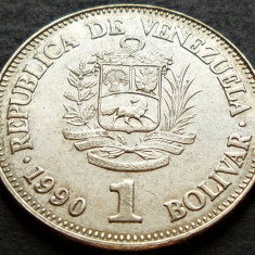 Moneda exotica 1 BOLIVAR - VENEZUELA, anul 1990 *cod 1721 B