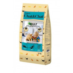 Hrana pentru pisici Chat &amp; Chat Expert Adult Ton si Mazare 14 kg