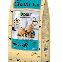 Hrana pentru pisici Chat & Chat Expert Adult Ton si Mazare 14 kg