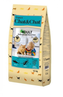 Hrana pentru pisici Chat &amp;amp; Chat Expert Adult Ton si Mazare 14 kg foto
