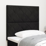 vidaXL Tăblie LED cu Design Diamond Blocks Negru 100 cm Catifea