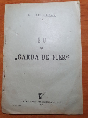 eu si garda de fier - de nicolae titulescu - din anul 1937 foto