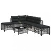 VidaXL Set mobilier colțar de grădină cu perne 3 piese negru poliratan 365444