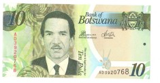 SV * Botswana 10 PULA 2014 * Seria AD3920768 * AUNC+ foto