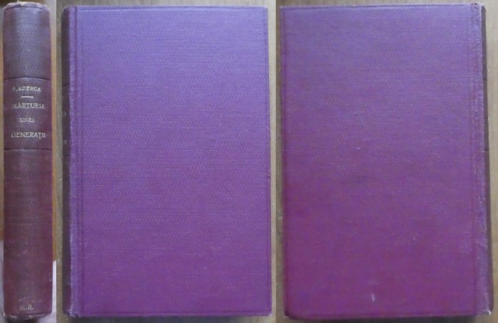 Felix Aderca, Marturia unei generatii, editia 1, 1929, semnata de autor, masti de Marcel Iancu