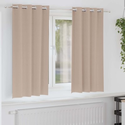 Perdele cu perdele 2 pcs Gri taupe Poliester foto