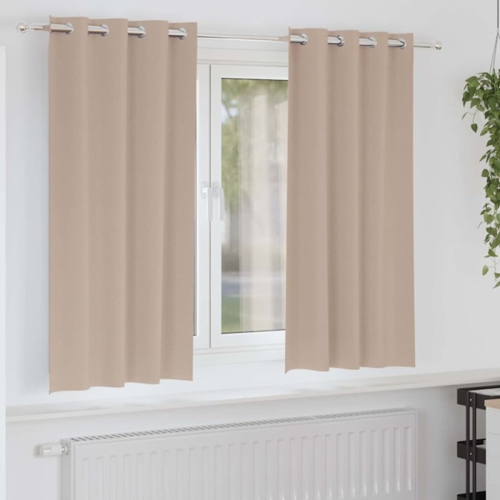 Perdele cu perdele 2 pcs Gri taupe Poliester