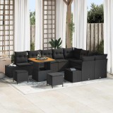 Cumpara ieftin Set de canapele pentru grădină 12 pcs Negru Rattan poli