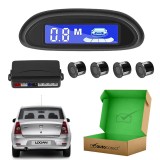 Kit instalare Senzori Parcare Auto Universali, pentru Bara Spate / Fata, cu Afisaj LCD, Avertizare Sonora + Carota - Negru