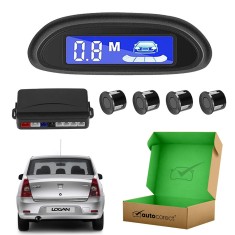 Kit instalare Senzori Parcare Auto Universali, pentru Bara Spate / Fata, cu Afisaj LCD, Avertizare Sonora + Carota - Negru