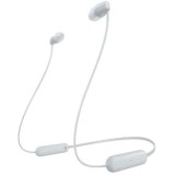 Casti In-Ear Sony WI-C100W, Wireless, Bluetooth, IPX4, Microfon, Fast pair, Autonomie 25 ore, Alb