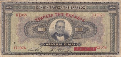 GRECIA 1.000 drahme 1926 F!!! foto
