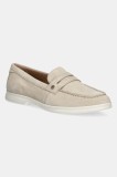 Geox mocasini din piele intoarsa D XAND 3 femei, culoarea bej, cu toc plat, D550ZD 00022 C6738