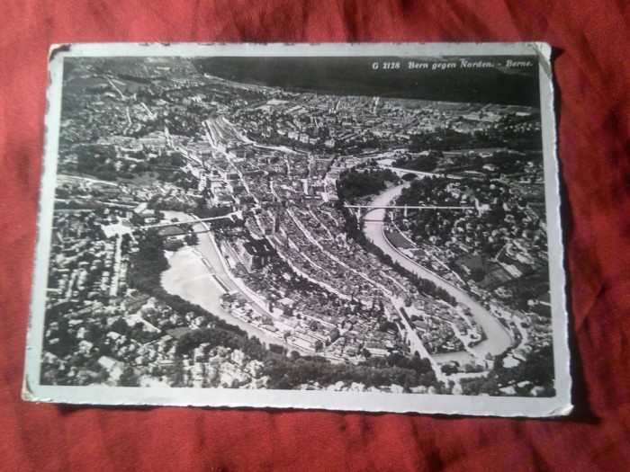 Ilustrata Elvetia 1935 Fotografie din avion Berna , necirculata