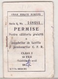 Bnk div CFR - Permise pentru calatorie gratuita - cls 2 - 1978, Romania de la 1950, Documente