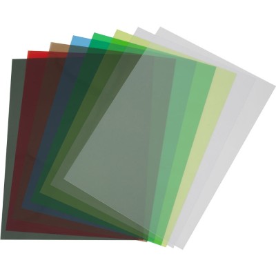 Set 100 coperti PVC transparente color - Galben, A4, 200 microni foto