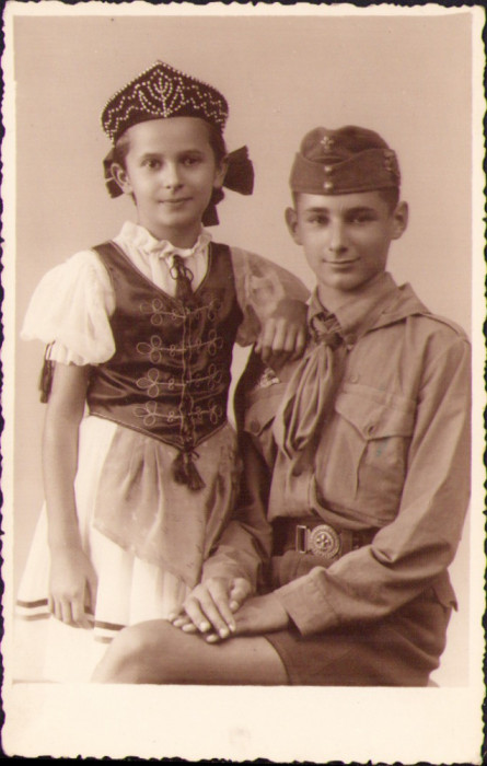 HST P1694 Poză cercetaș uniformă maghiară 1941 studio Aranka Cluj