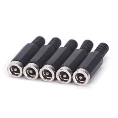 Set 5 Conector alimentare mama 5.5x2.1 pe fir 12V DC , Active, pentru camere supraveghere cctv, negru