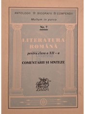Iustina Itu (coord.) - Literatura romana pentru clasa a XII-a, vol. 7 (Editia: 1994) foto