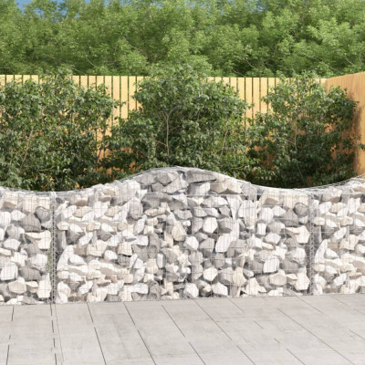 vidaXL Coșuri gabion arcuite 4 buc, 200x50x80/100 cm, fier galvanizat 3145621 foto