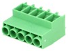 Regletă de conexiuni PCB 90&deg; 6,35mm 5 piste 41A