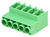Regletă de conexiuni PCB 90&deg; 6,35mm 5 piste 41A