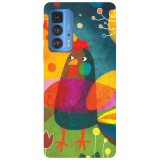 Husa compatibila cu Motorola G100 model Artistic Chicken painting, Silicon, TPU, Viceversa, Transparent, Carcasa