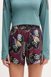 adidas Performance pantaloni scurți de antrenament x Farm Rio culoarea bordo, cu imprimeu, high waist, JL7005