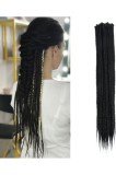 20 șuvițe/lot extensii de dreadlocks sintetice subțiri 1/4" moale, croșetate, păr dreadlocks cu o singură față, stil reggae, hip-hop, hippie, negru