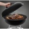 Gratar rotund negru cu capac Algon - 34 CM