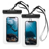 Husa subacvatica waterproof and snowproof pentru telefon, htpmag, 30m, 2 pack, clear